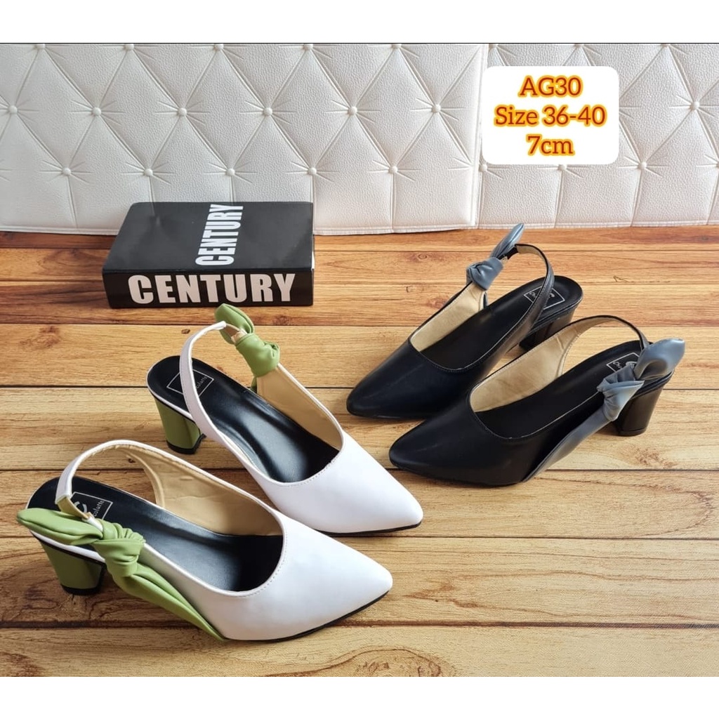 ABBUSHOES AG 30 sepatu bapau tali pita sellin 7cm