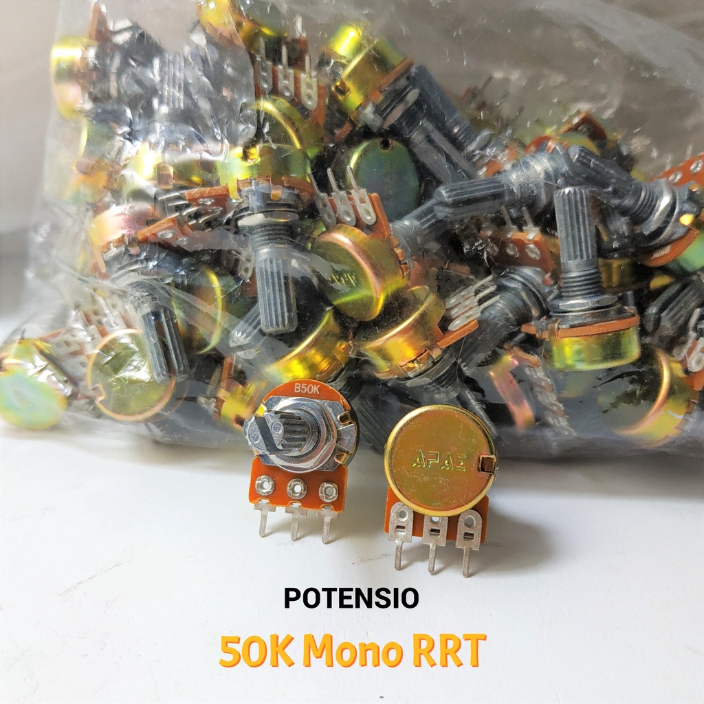 Potensio 50K Mono RRT , 100K Mono RRT | Potensiometer Mono 50K , 100K RRT