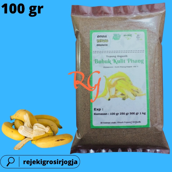 

Tepung Kulit Pisang Kepok Murni kemasan 100 GRAM/Bubuk Kulit Pisang Kepok murni kemasan 100 GRAM/Kulit Pisang Murni Bubuk kemasan 100 GRAM