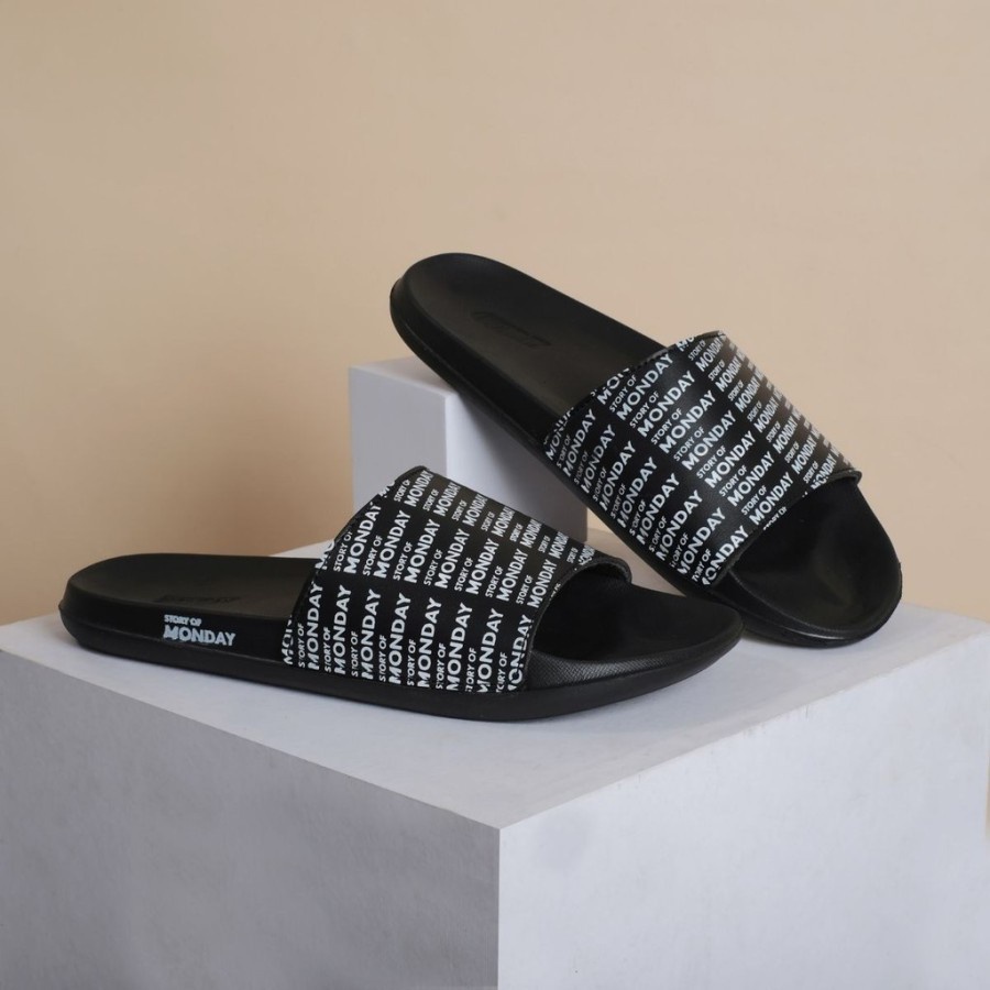 Story Of Monday Sandal Slide - Sandal Nusa Black
