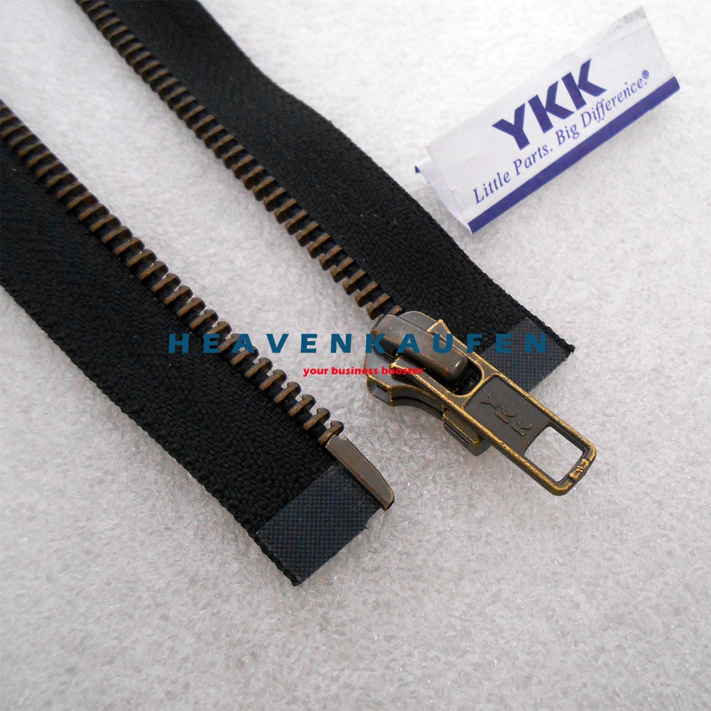 Resleting Zipper Jaket YKK 75 cm Atau 30 inch Type Gigi Besi Set Open End Warna ATG Bakar