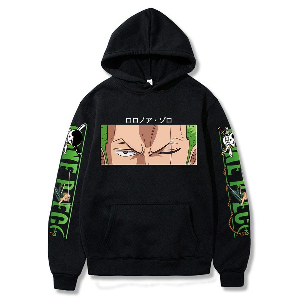Sweater Hoodie Jacket Anak Laki Laki Cowok Kartun Anime Roronoa Zoro One Piece Switer Hoodie Jacket 