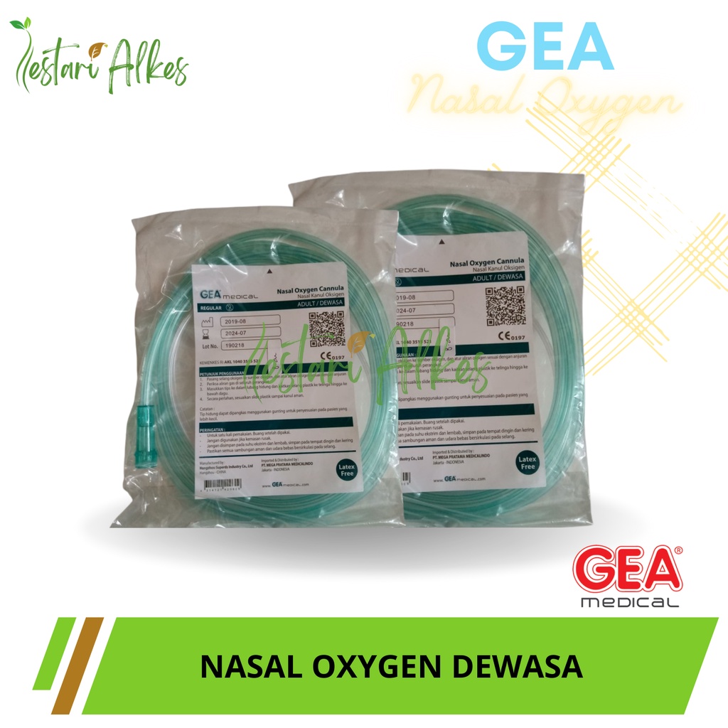 NASAL OXYGEN Cannula GEA / Selang Oksigen / Nasal Oxygen Dewasa