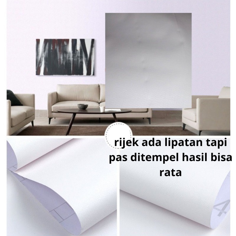 WALLPAPER WALL STICKER REJECT RIJEK STIKER PAPER POLOS WALLSTCIKER DINDING POLOS CREAM ABU ABU PUTIH @banyak
