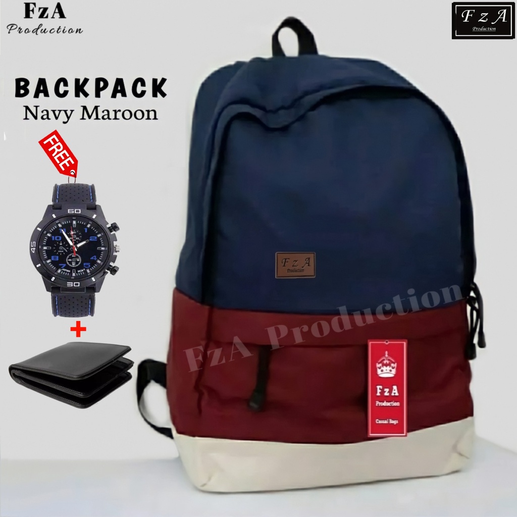 Big Promo..Tas Ransel Distro Casual Pria Wanita / Tas Ransel Laptop Sekolah Kuliah Bacpack Distro Original - FzA