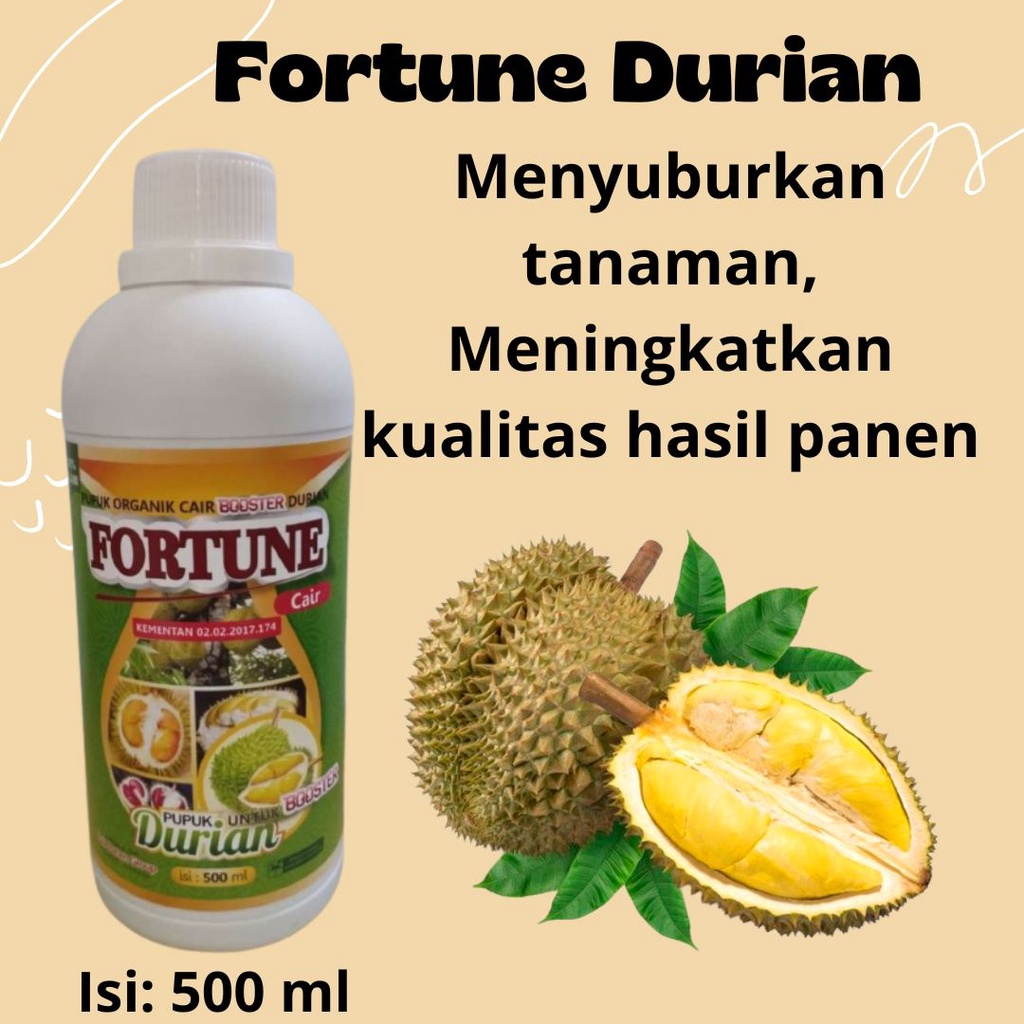 FORTUNE DURIAN CAIR,Pupuk Penyubur Durian,Pupuk Penyubur Daun Durian 500 ML