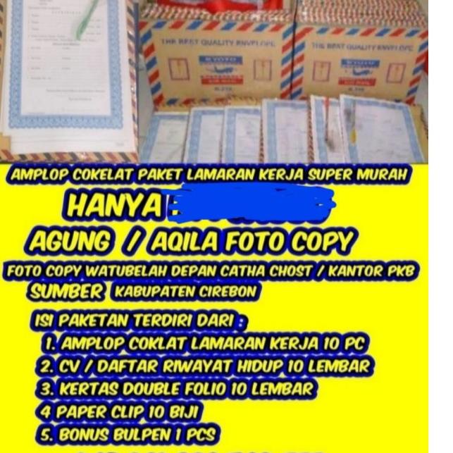 

Promo Merakyat paket lamaran kerja amplop coklat murah