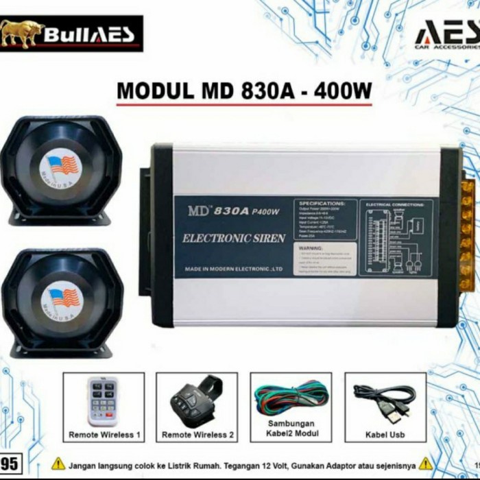 Sirine Mobil 400W Patwal polisi ambulance MD 830A 400W 2 speaker I Toa