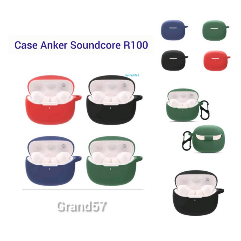 Soft Case Silikon TWS Anker Soundcore R100 + carabiner