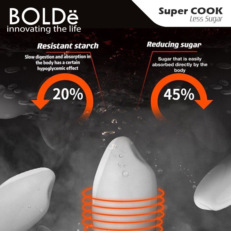 BOLDe Super COOK Less Sugar Rice Cooker 1 Liter Low Carbo 400 Watt - Rice Cooker Mini Magic Com Penanak Nasi Kecil