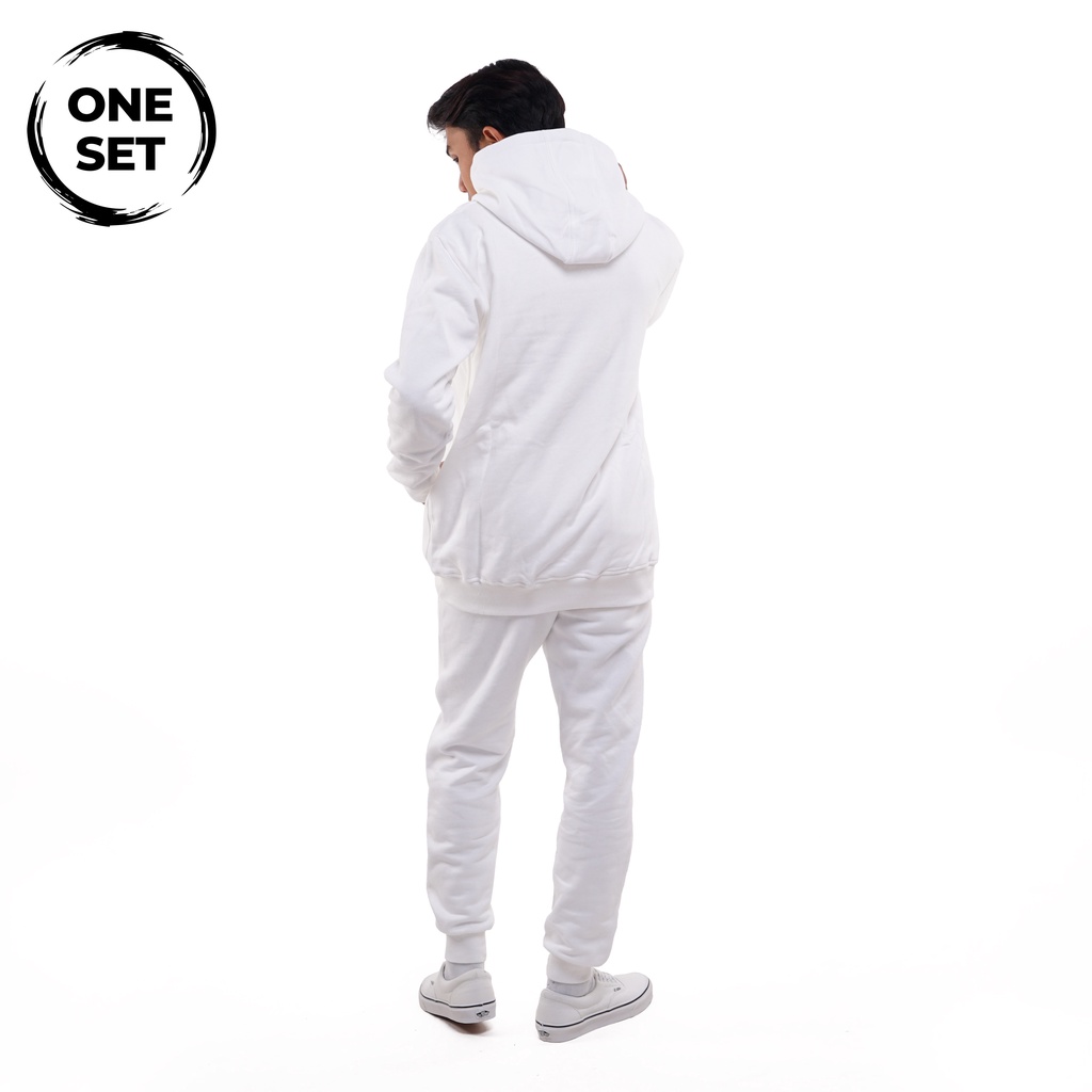 PAKAIAN SETELAN FRIDAY KILLER | OLD TOWN WHITE HOODIE + JOGGER WHITE