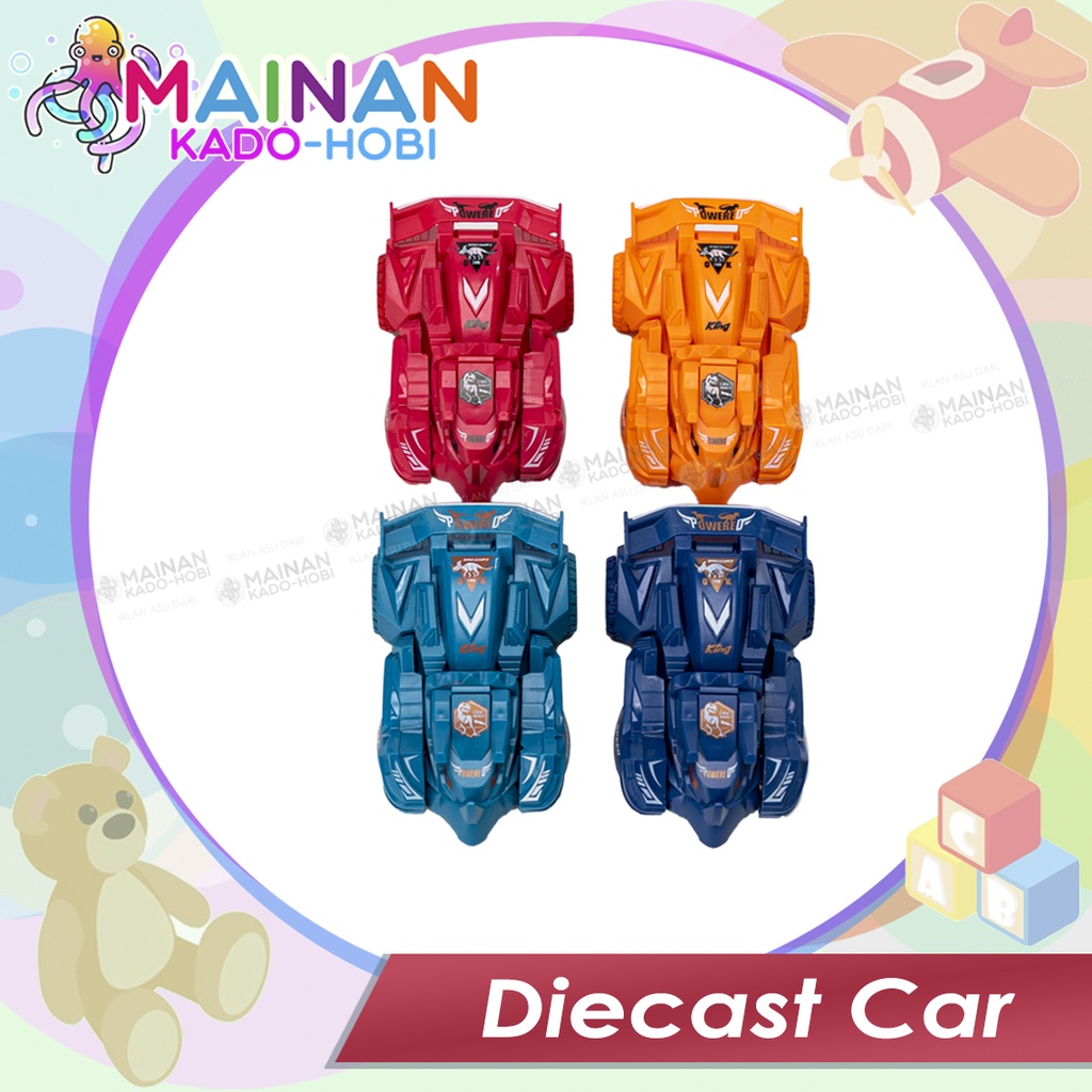 HADIAH MAINAN ANAK DIY MINIATUR DIECAST CAR DEFORMATION MOBIL DINO