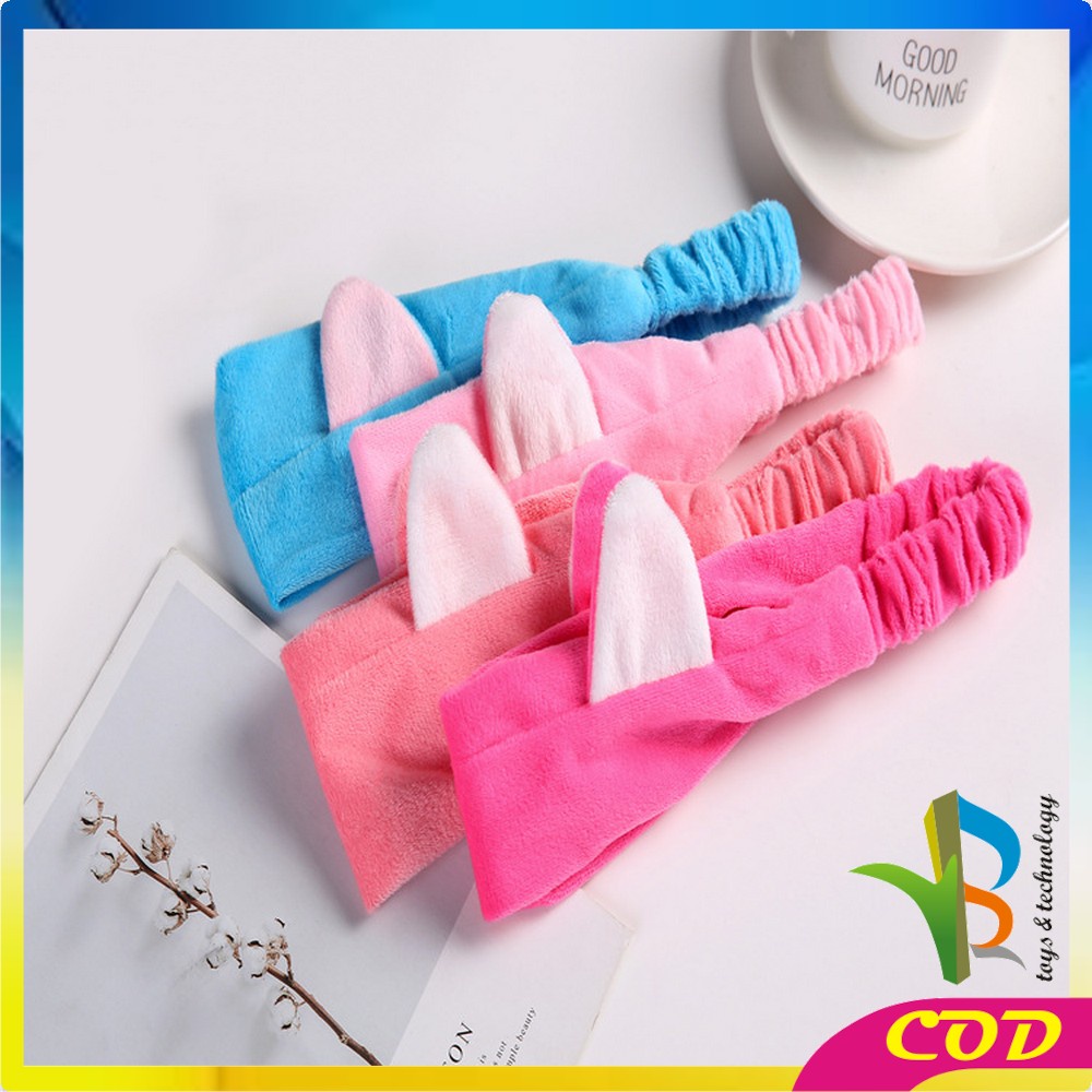 RB-C67 Bando Masker Motif Kuping Kucing Wanita Bahan Bludru / Bando Korea Facial Headband Hairband Women Aksesoris Rambut Import