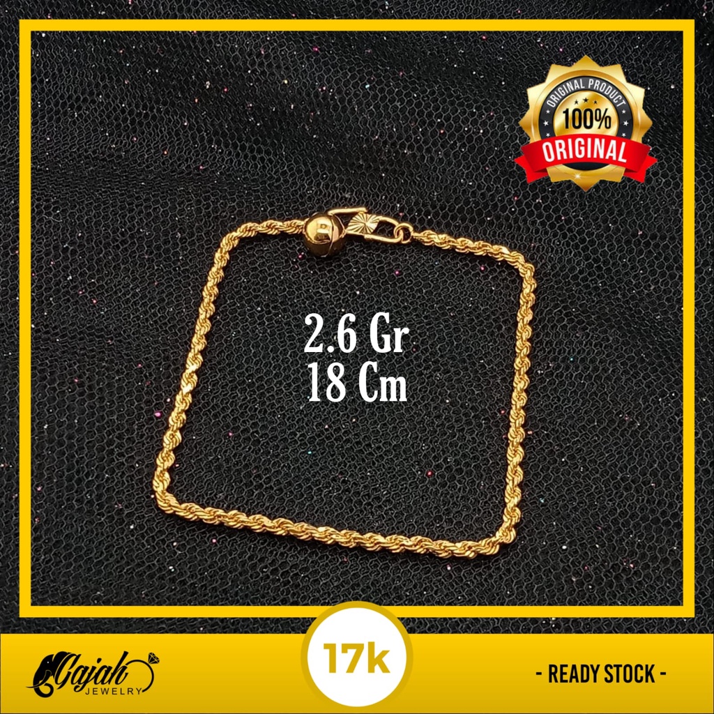 Gelang Emas 17K - 2.6 Gr Kadar 750 - 4504