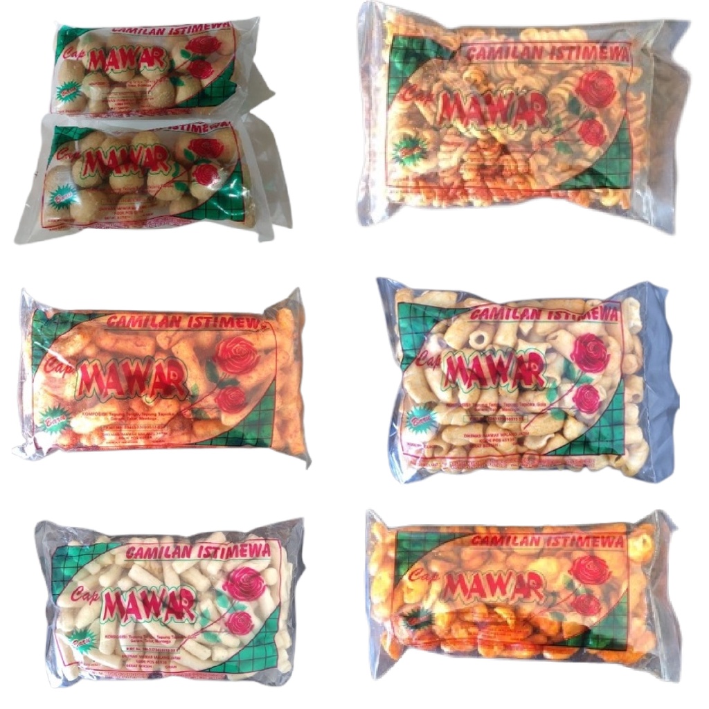 Mawar snack / ANABA Snack jajanan camilan makaroni , kerupuk , pilus mawar