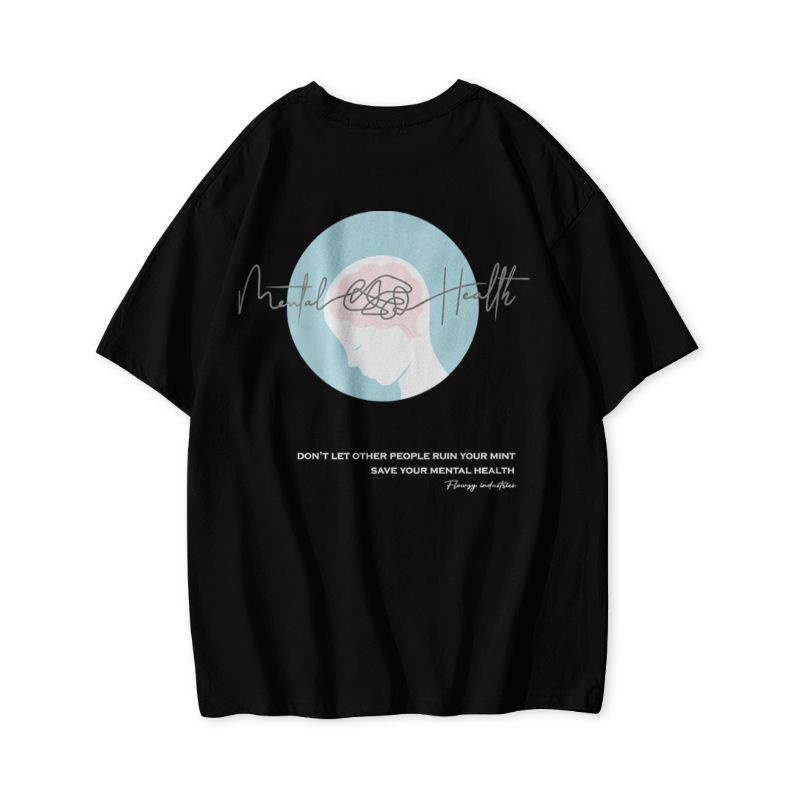 Kaos Hitam "Mental Health" Flowzyid