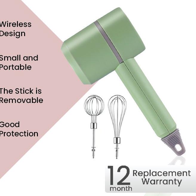 ♥ SOLO RIVER Hand Mixer Wireless Portbale Tanpa Kabel Blender Pengocok Telur ➷