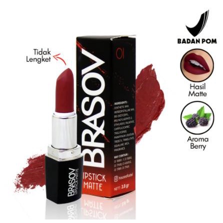 BRASOV Lipstick Matte 3.8g BPOM | lipstik mate