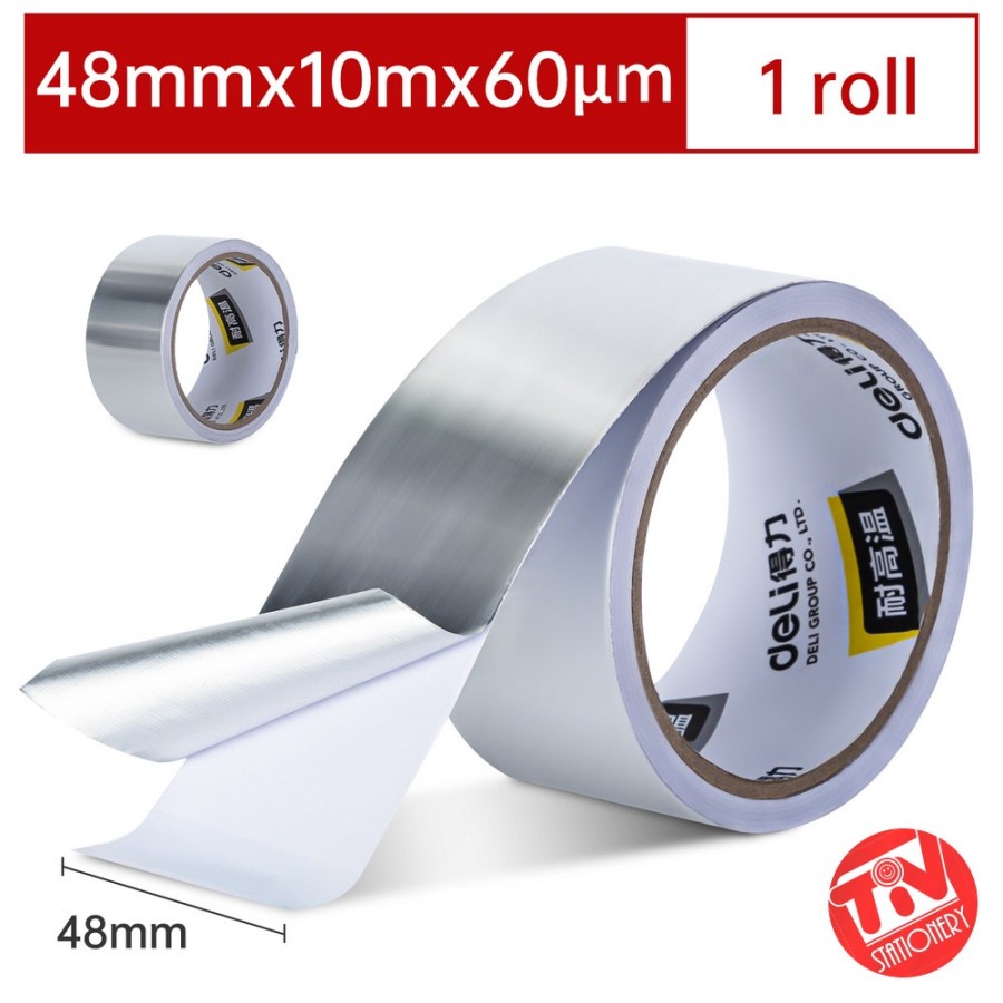

Aluminium Foil Tape Deli SIlver 48mm x 10m - Waterproof, Tahan Panas
