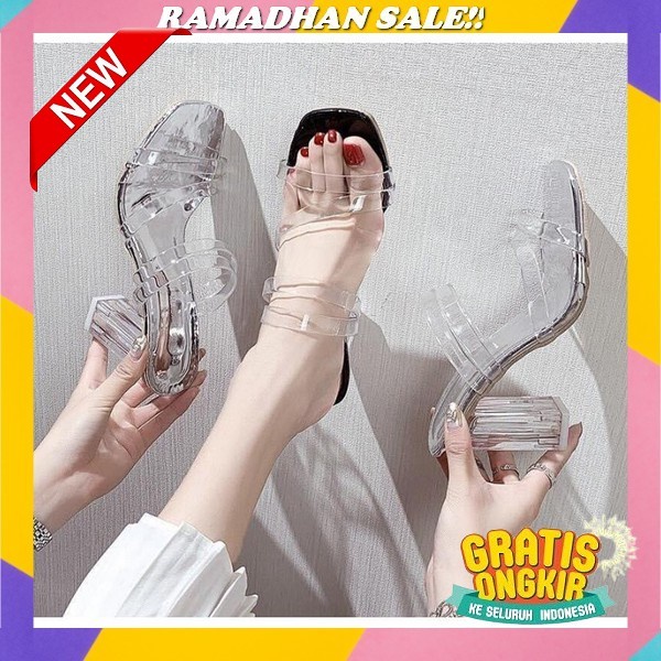 Sepatu Sendal Heels Hak Tinggi Tahu 3-5Cm - Heels Wanita Cewek Anak Perempuan Import Murah Terbaru C