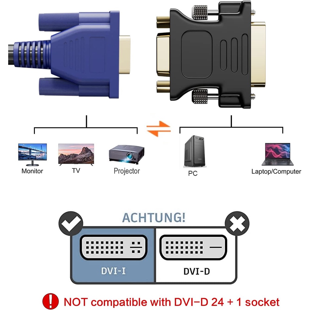 Konektor DVI (24+5) To VGA / Connector DVI To VGA