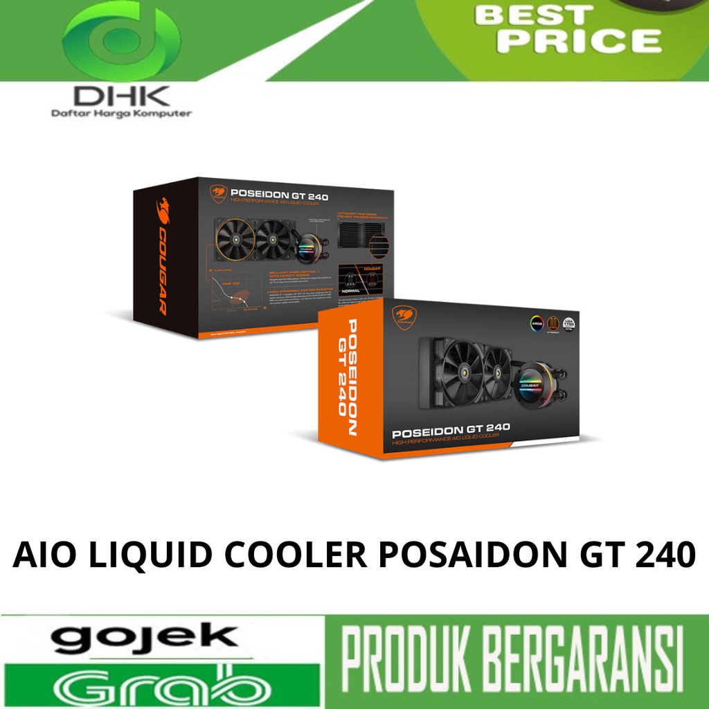 COUGAR AIO Liquid Cooler Posaidon GT 240 Fan Case Pump Head RGB CPU PC