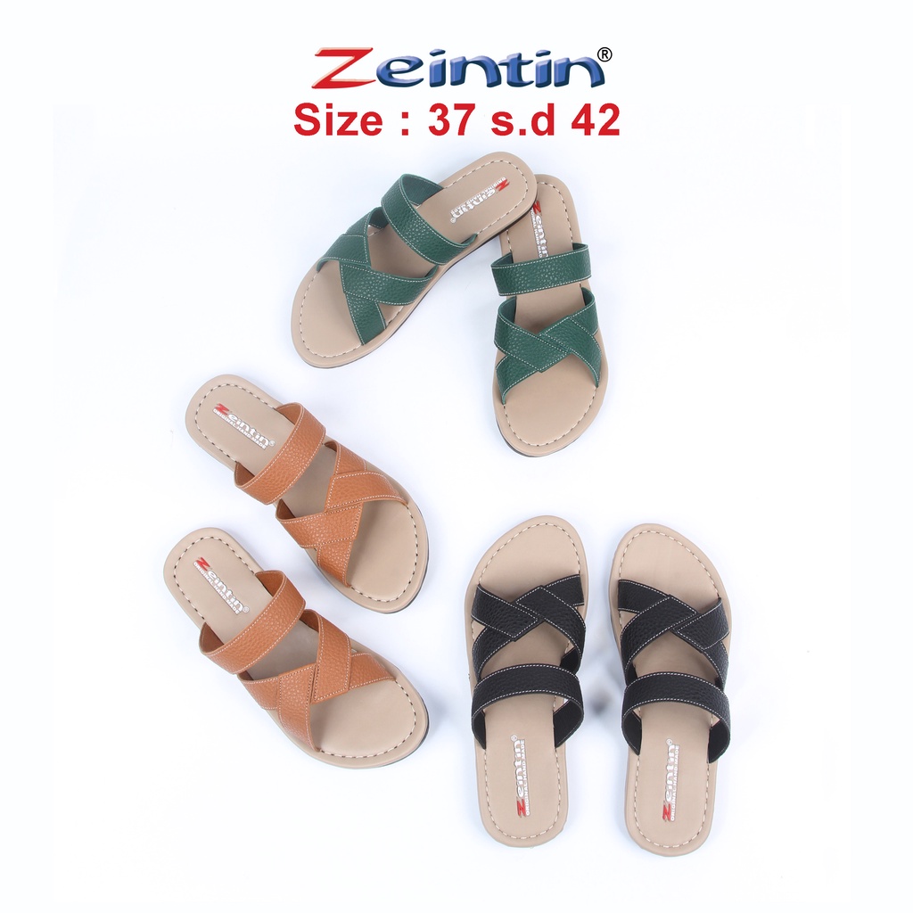 Zeintin - Sandal Wanita Kulit Sintetis Zeintin Sendal Slide Sandal Jepit KK