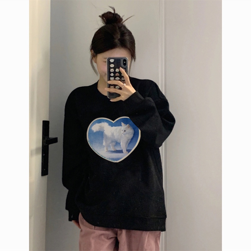 Sweater Oversize Cute Cat Sweater Oversize Korean Style/atasan korean style wanita