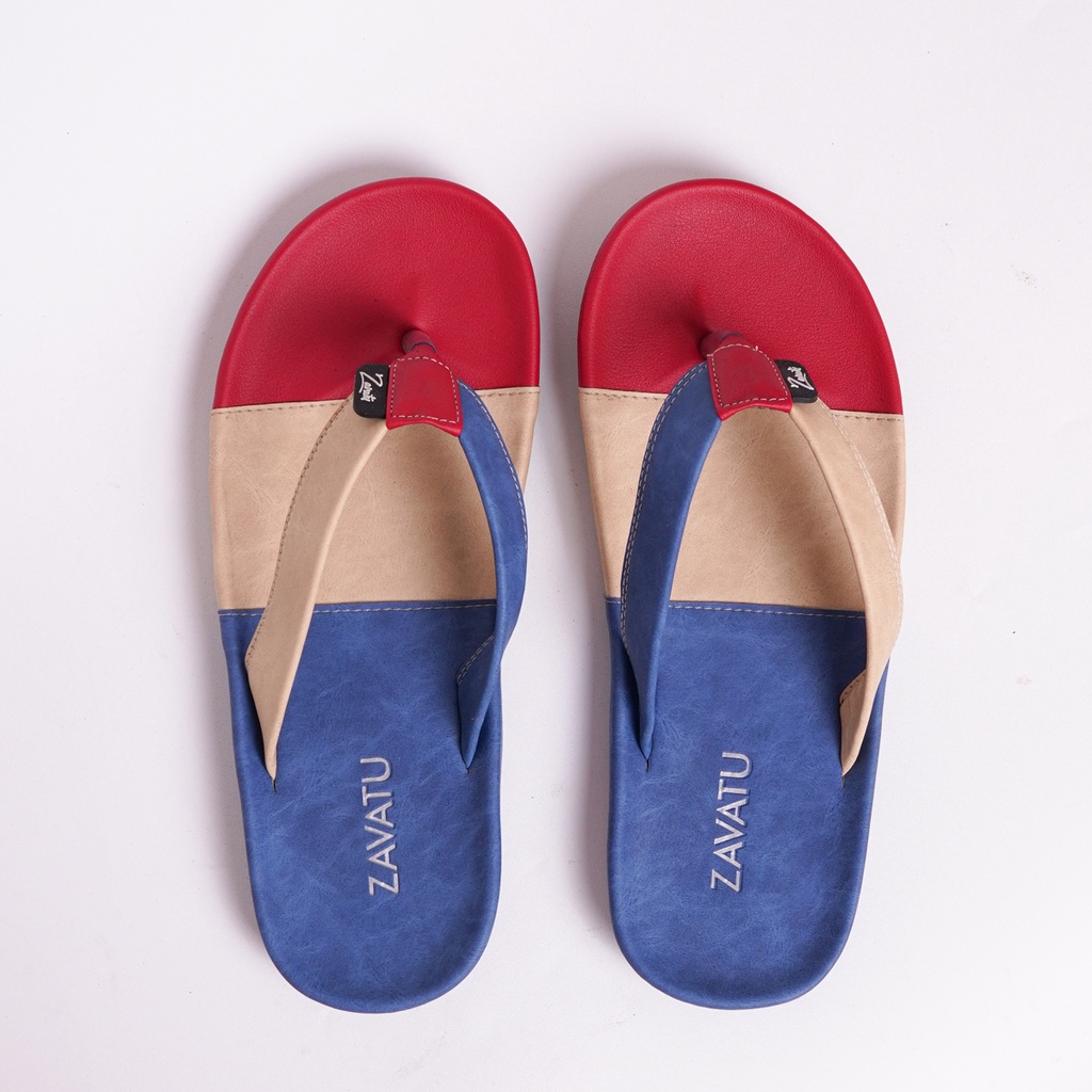 JULIAN X ZAGIB | Sandal Pria Red Big Size 44-49 / Sendal Jepit Cowok Casual Santai Ukuran Besar