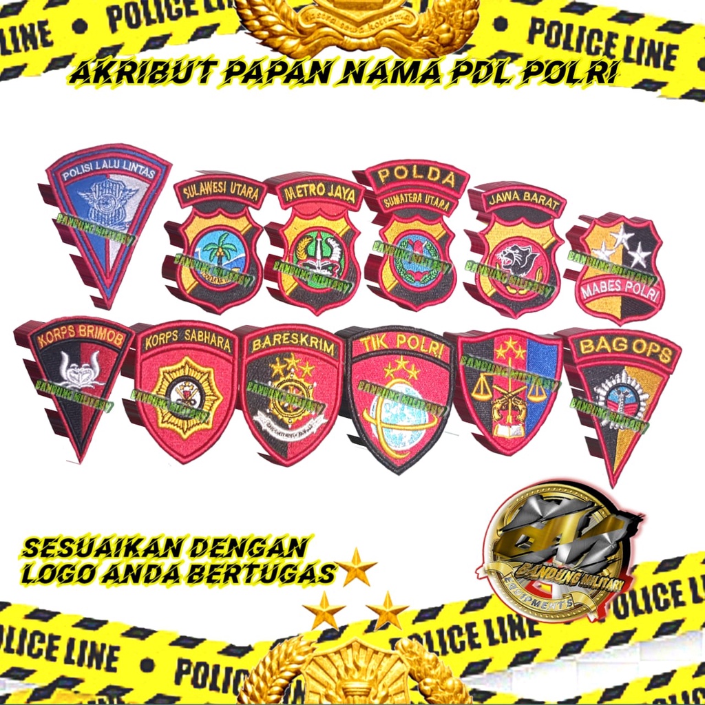 LOGO BORDIR TIMBUL WING PDL POLRI AKRIBUT LOKASI POLDA SERAGAM MODEL SEMI JATAH 2023 AKSESORIS FASHI
