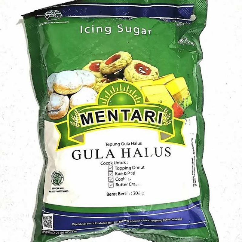 

GULA HALUS MENTARI/ICING SUGAR 200G