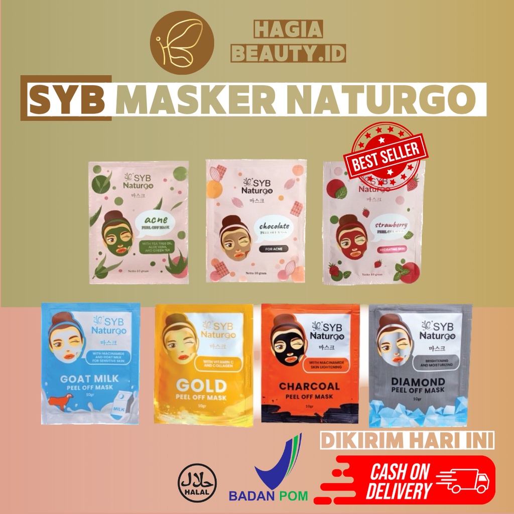 Bisa COD - SYB NATURGO Peel Off Mask Sachet 10g Krim Masker Pengangkat Kotoran &amp; Sel Kulit Mati - Varian Lengkap