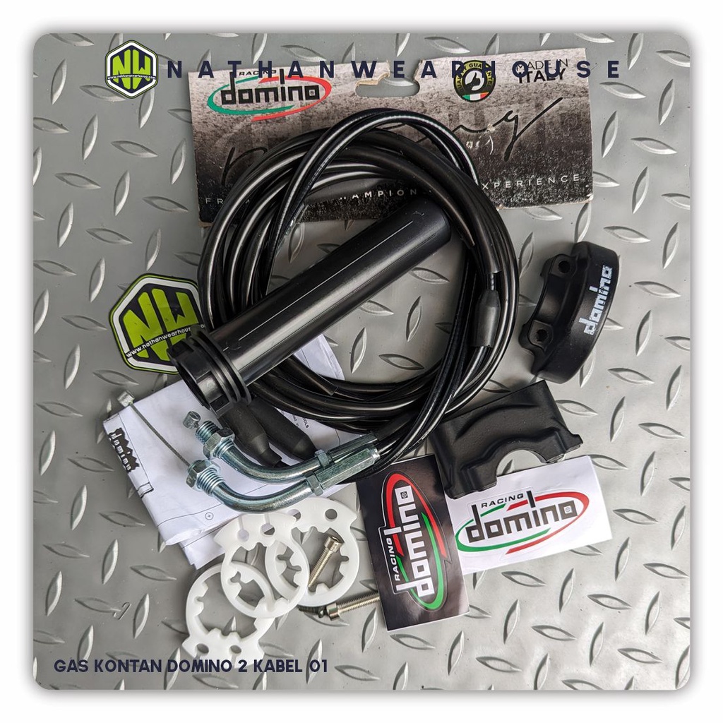 Gas Spontan Kontan Domino 2 Kabel Racing Bahan Besi Italy Universal 01