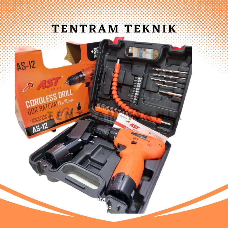 Bor Baterai Cordless Drill AST Bull AS-12V Bor Cas 10MM AST AS12V / Mesin Bor Cordless AST 12V AS12 
