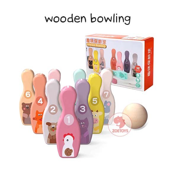 Zoetoys Wooden Bowling mainan edukasi mainan anak edutoys