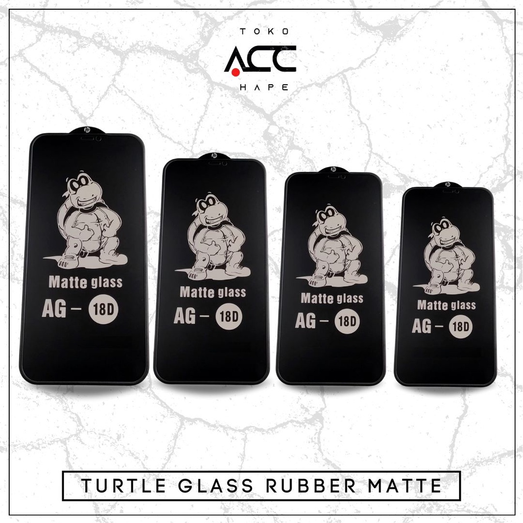 TEMPERED GLASS TURTLE IPHONE X/XR/XS MAX/11-11 PROMAX RUBBER MATTE/ANTI GLARE