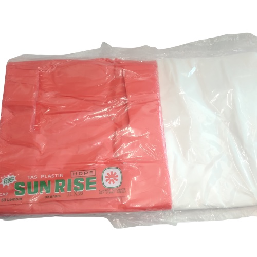 [2 Pack] Kresek Putih Sunrise Merah 03 x 21| Kresek Putih Sunrise 03 x 21 | Kresek Kecil