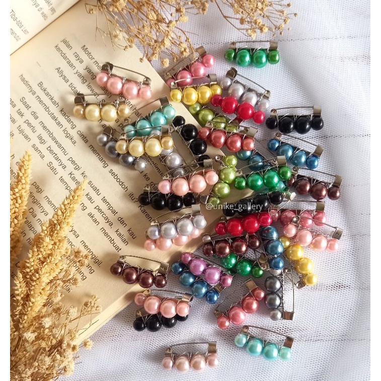(12 pcs) Bros Dagu Mutiara // Peniti Dagu Mutiara