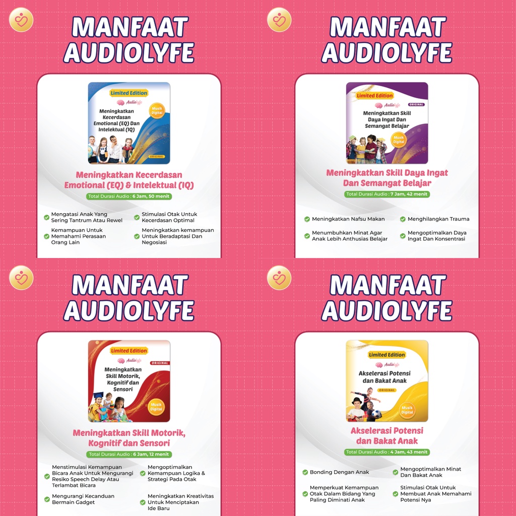 Bundling Audiolyfe Anak &amp; Audiolyfe Dewasa Stimulasi Otak 10x Lipat