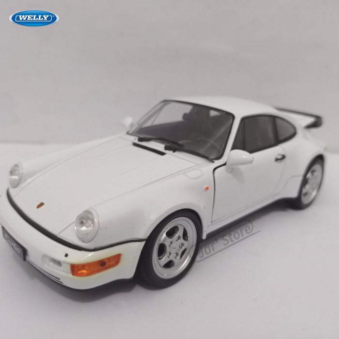 DIECAST MOBIL PORSCHE 964 TURBO WELLY 1:24 MINIATUR MOBIL KLASIK MURAH