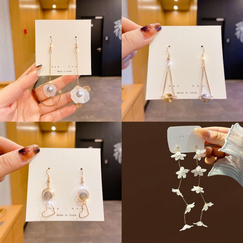 COD Anting Hijab Wanita Juntai Import Model Classy Glamour Termurah