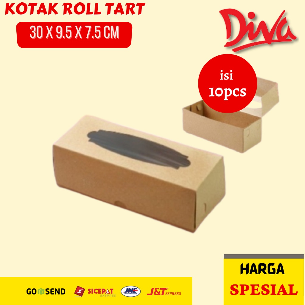 

[1 pack ] Kotak Roll Tart 30 x 9.5 x 7.5 cm | Kardus box tart