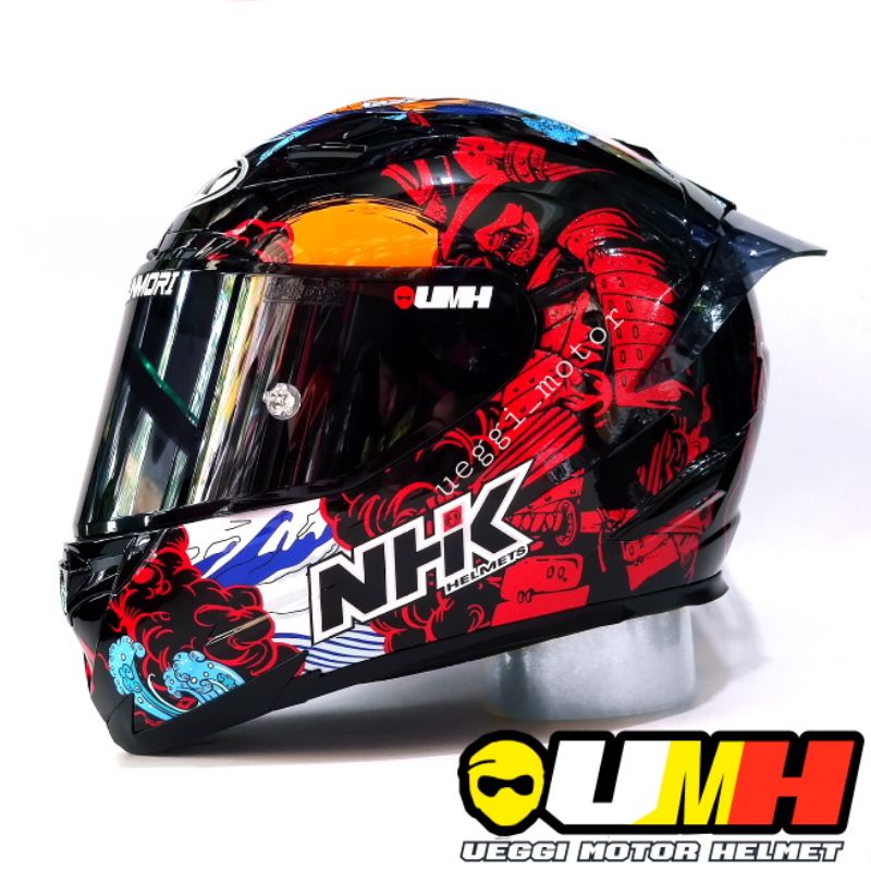 Helm Nhk rx9 fullface flat visor iradium solid Redbull