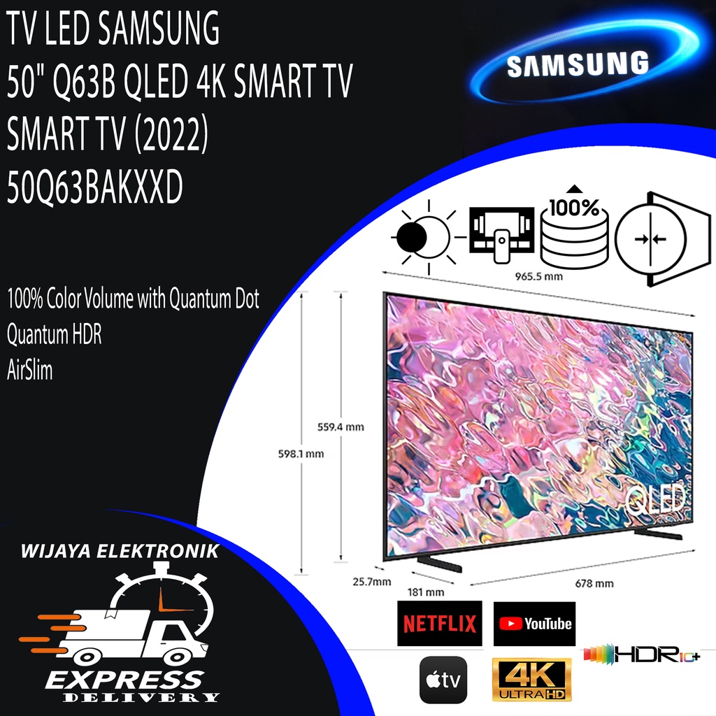 TV LED SAMSUNG 50 INCH QLED TV SAMSUNG 50Q63B