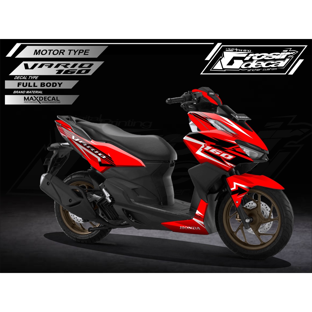 Decal Sticker Vario 160 New Sticker Vario 160 merah