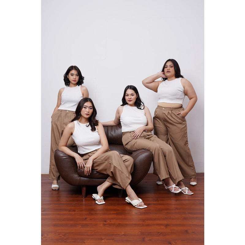 Atasan Crop Tanktop Tank Top Tangtop Tengtop Crop Wanita Jumbo Big Size / Atasan Wanita Knit Tanktop