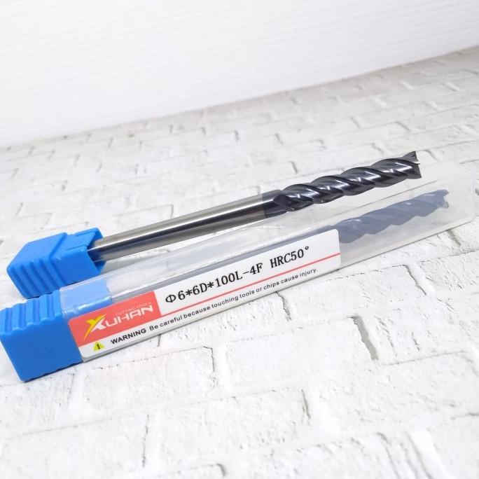 endmill carbide diameter 6 x 100 long merk xuhan .endmill 6x100 mm