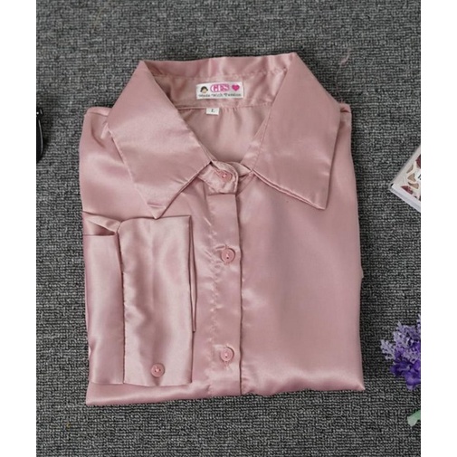 NunuLisaTan - Bonus Bross Kemeja Blouse Wanita SATEEN PREMIUM SHIRT