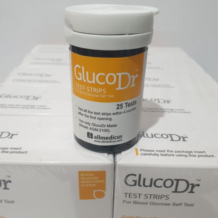 ➧ Strip Gluco Dr Code 8 AGM 2100 Biosensor Stik Gluco Dr Stik Gula Darah Gluco Dr ☆