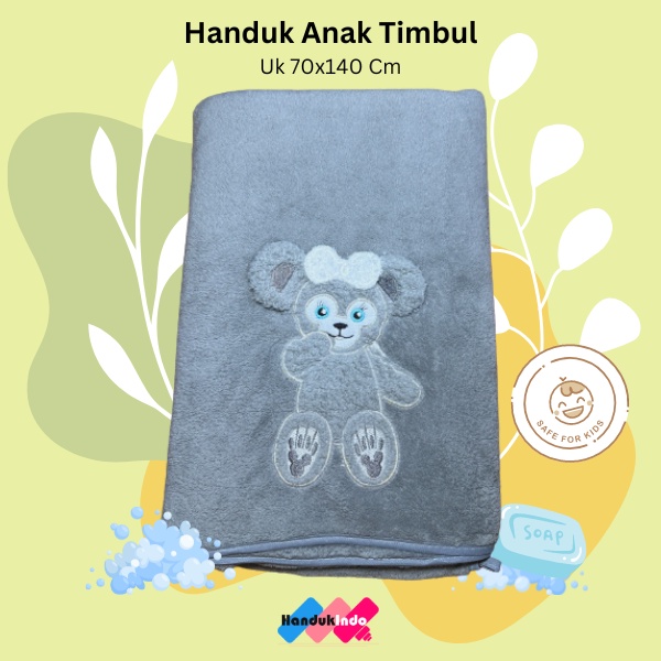 Handuk Mandi Anak / Bayi Timbul Lembut Microfiber Serap Air 70x140 cm Daya Serap Tinggi Besar